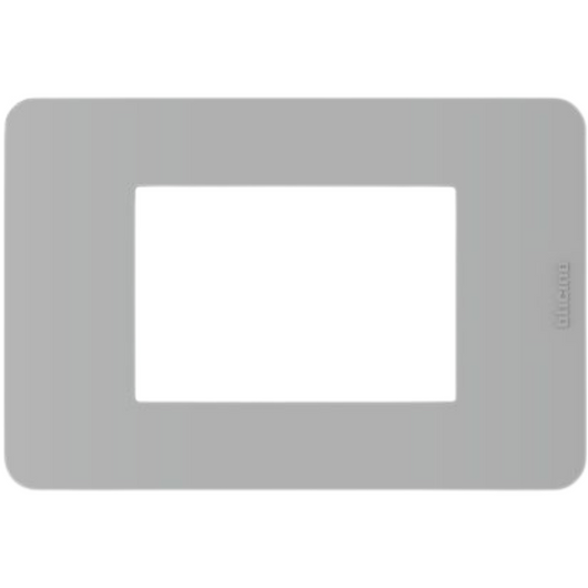 Bticino serie matixgo placche a 3 moduli in tecnopolimero varie finiture *** colore grigio, confezione 1