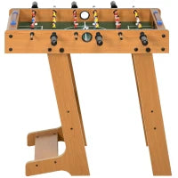 Calcio Balilla Pieghevole in Legno con 6 Aste, 18 Giocatori e Segnapunti, 69x37x70cm