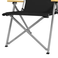 Sedia da Campeggio Pieghevole con Schienale Regolabile, in Alluminio e Poliestere 74x59.5x98 cm, Nero