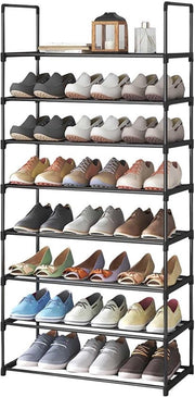 Organizzatore a 8 Livelli di Scarpe, Pannelli Stacking per Risparmiare Spazio, Grande Torre per Scarpe, Capace di 32-40 Paia di Scarpe, Dimensioni 32x10x57 Pollici