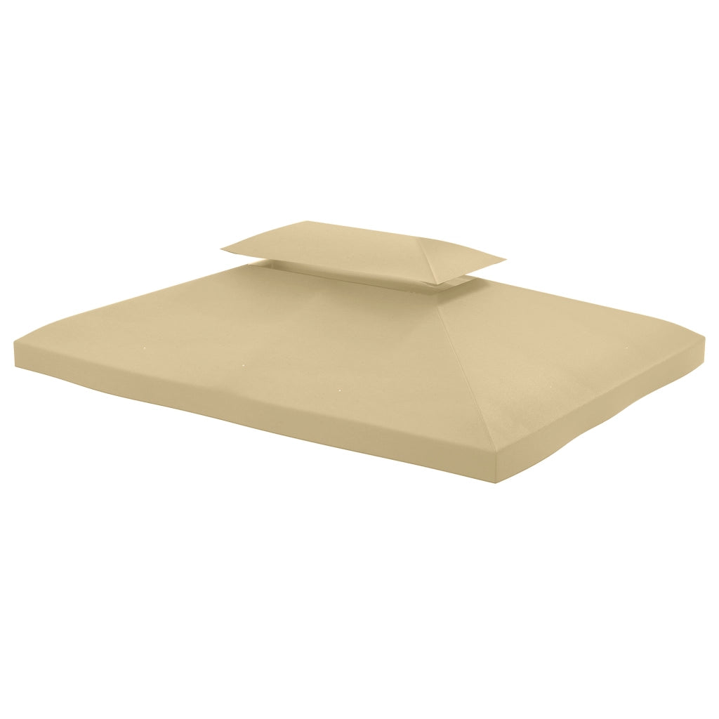 Gazebo da giardino 4x3 m ¨C zephmum ¨C in poliestere anti UV con tetto a 2 livelli, colore crema
