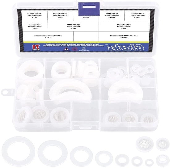 Kit di assorbimento universale a 71 pezzi - 10 misure di silicone per l'assorbimento universale con filtro di slang a cappuccio universale, O-ring di sigillatura in silicone trasparente.