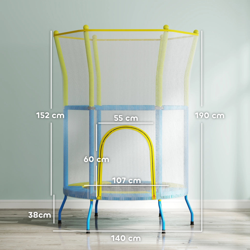 Trampolino per Bambini con Rete di Sicurezza ¨C zephmum ¨C 140cm ? Blu