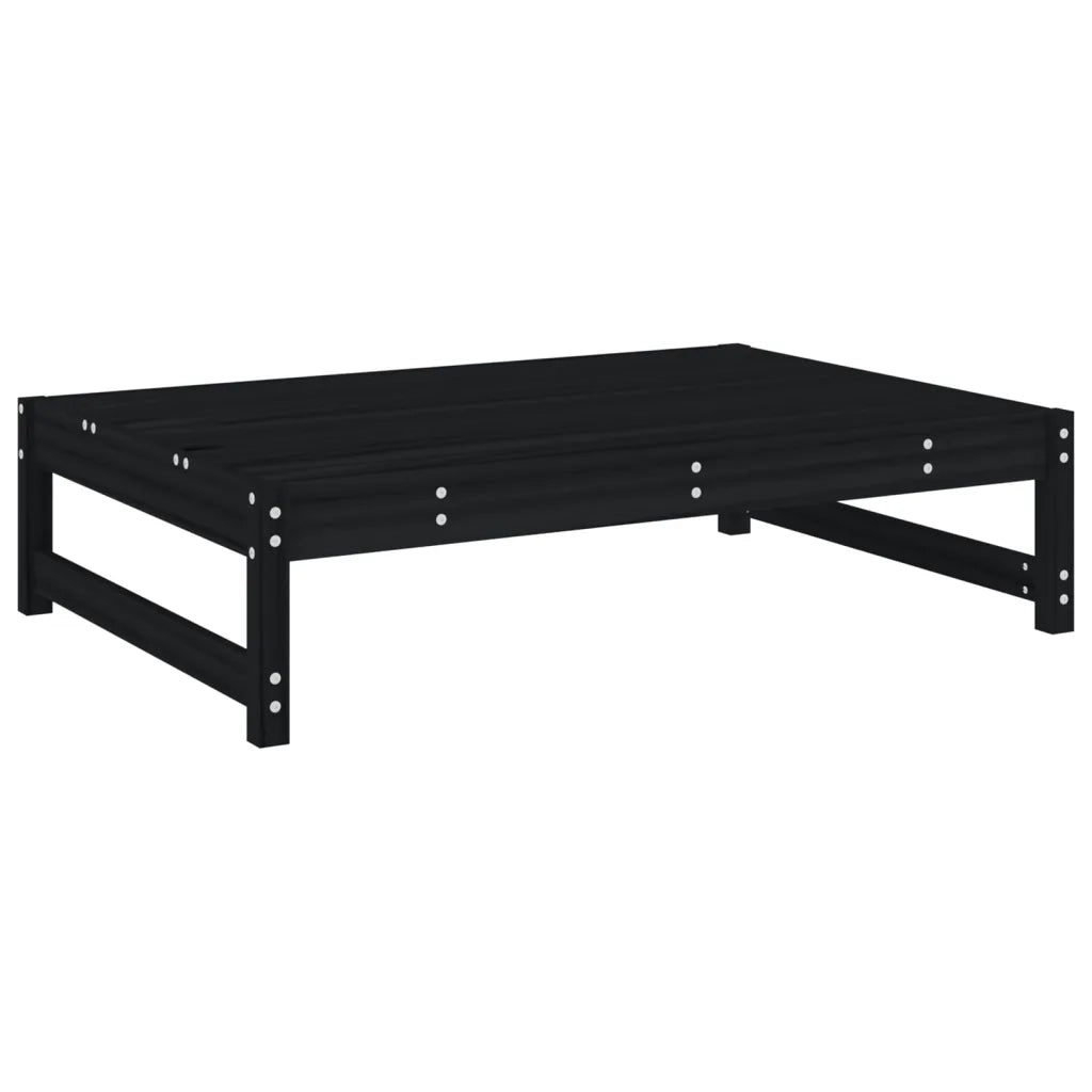 Salotto da Giardino-Set Salotto da Giardino 2 pz Nero in Legno Massello di Pino