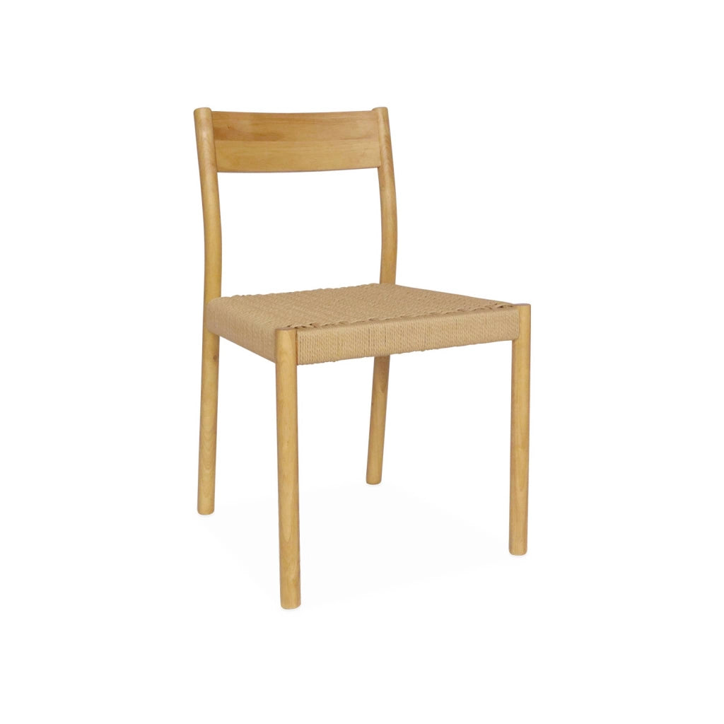 Set 2 sedie in legno e corda, marrone naturale