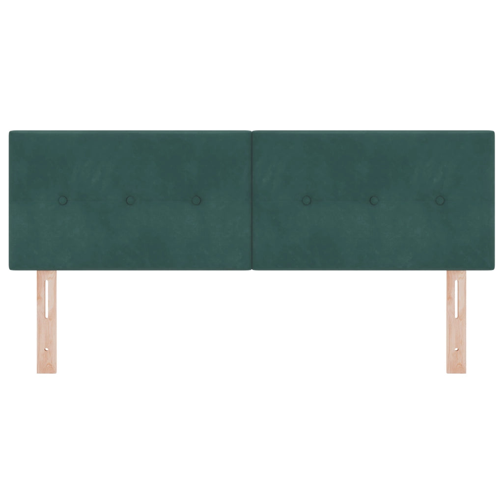 Testiera vitaXL Bottone Imbottita Verde Scuro 160 cm in Velluto