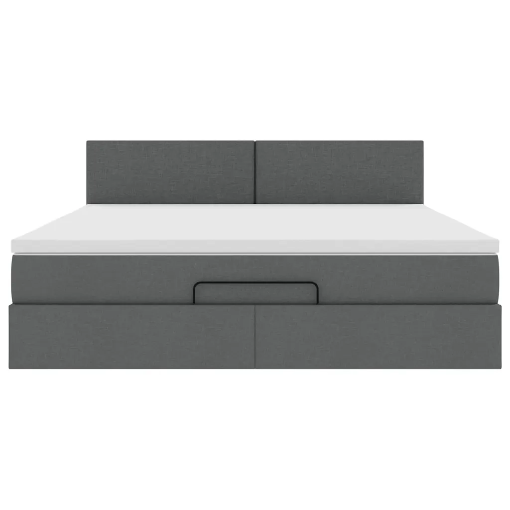 Struttura Letto Pouf con Materasso 160x200 cm in Tessuto 3312237