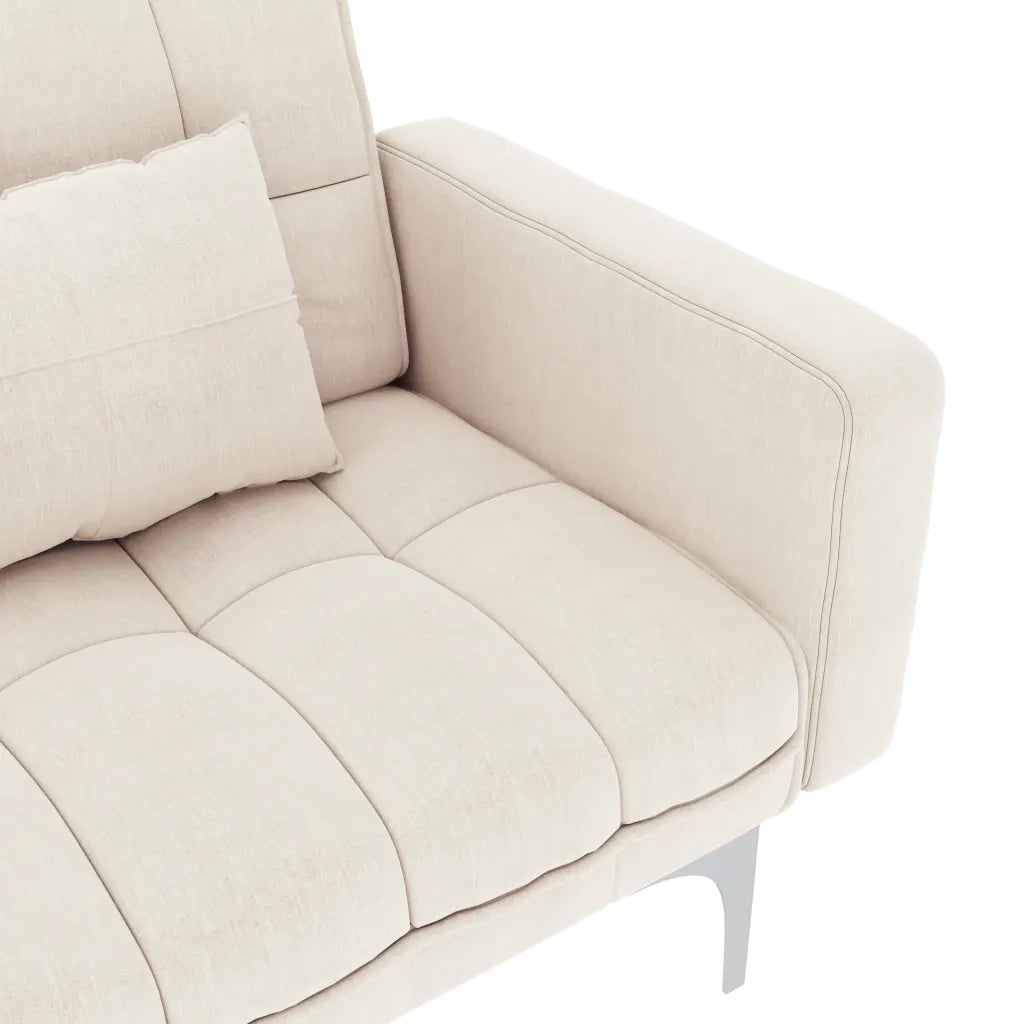 Divano Letto Crema in Tessuto cod mxl 25402