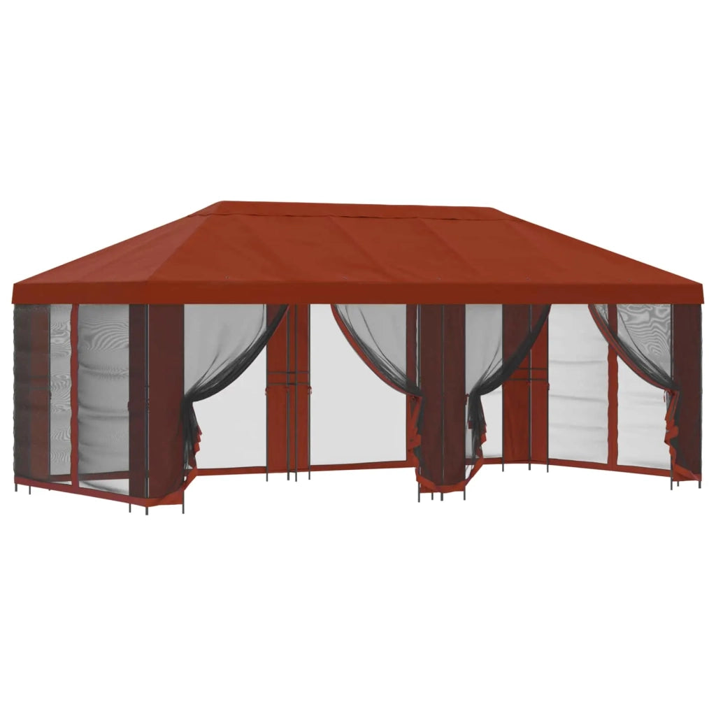Gazebo con pareti laterali 6 x 3 m Terracotta 3376022