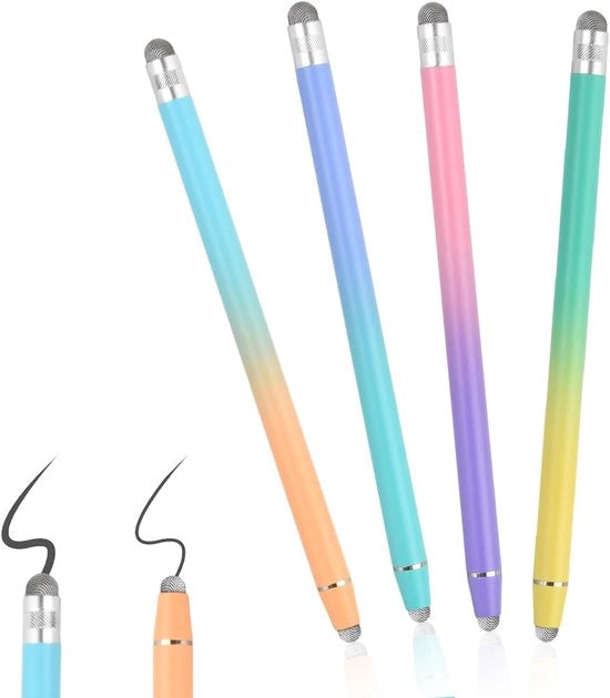 Tastino universale per tablet, compatibile con schermi touchscreen, 4 tastini, 2-in-1 touch-stylus capacitivo, penna per schermo compatibile con smartphone e tablet Android/iOS
