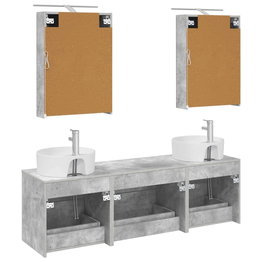 Set di mobili per il bagno 5 pcs Grigio Cemento 3406874