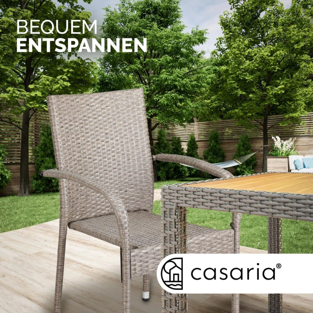 ® Set 4 Sedie da Giardino in Polyrattan Impilabili Regolabili con Portata di 160 kg per Balcone Terrazza Sedia Esterno Sedia da Tavolo