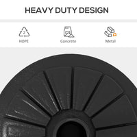 Base per Ombrellone Rotonda Ø43cm da 13kg  per Pali da 38mm e 48mm  in Cemento Nero