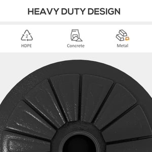 Base per Ombrellone Rotonda Ø43cm da 13kg  per Pali da 38mm e 48mm  in Cemento Nero