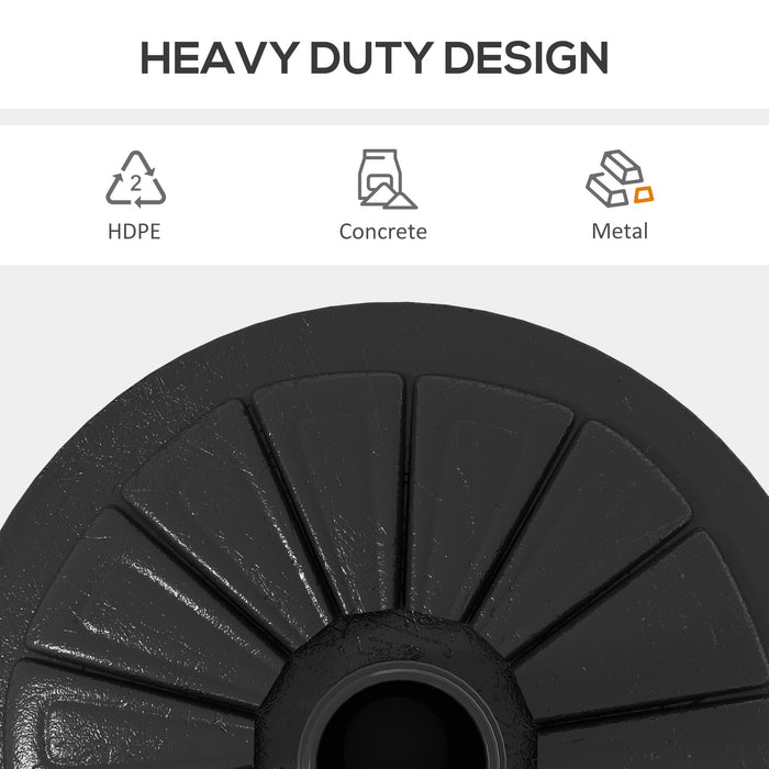 Base per Ombrellone Rotonda Ø43cm da 13kg  per Pali da 38mm e 48mm  in Cemento Nero