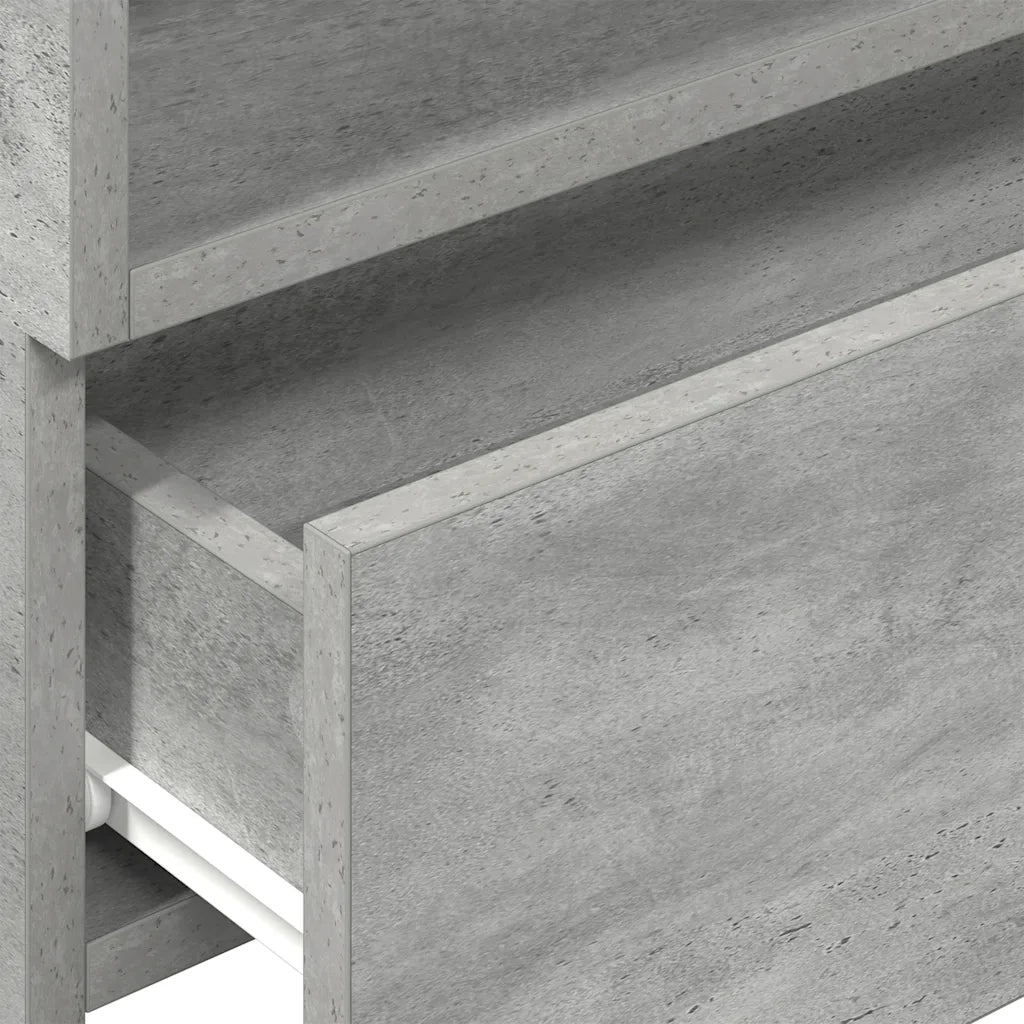 Comodini a Muro 2 pz Grigio Cemento 45x26x28,5 cm