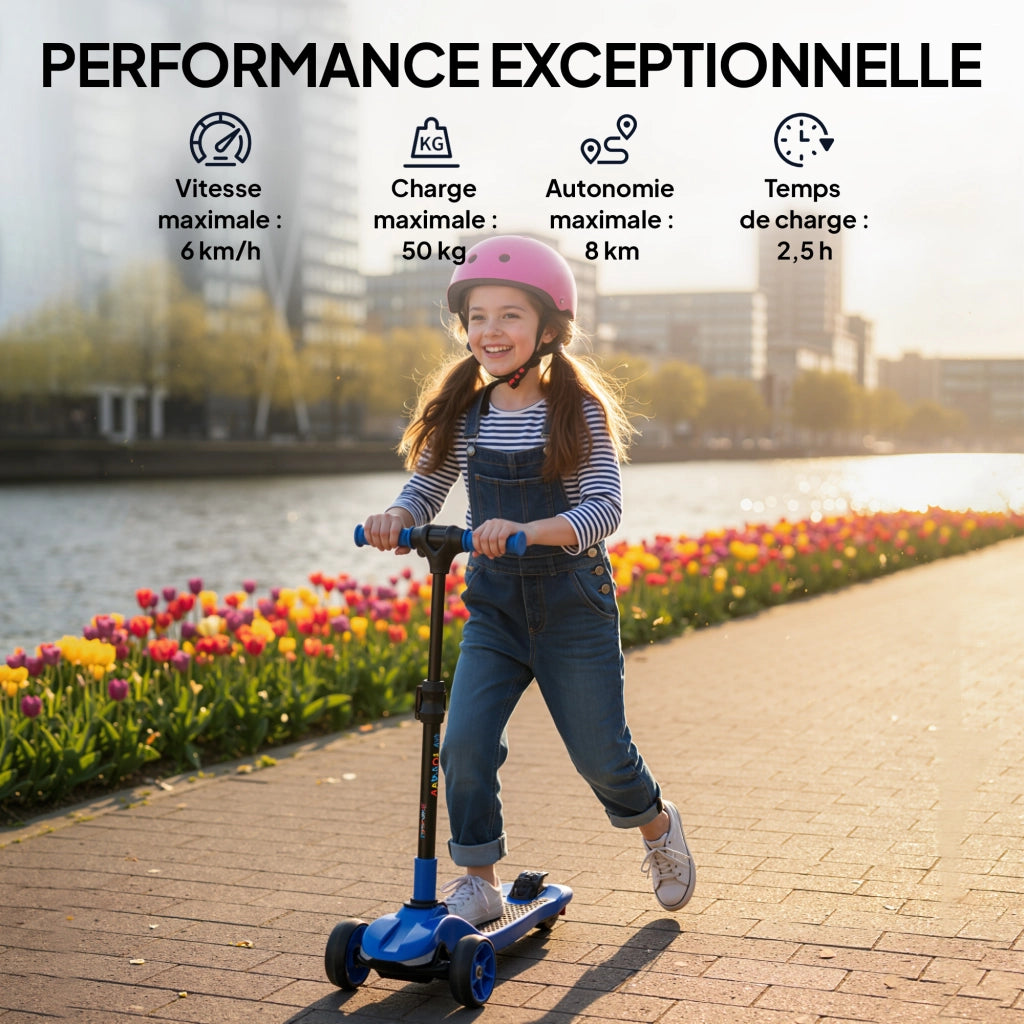 Trottinette Elettrica per Bambini ¨C zephmum ¨C Blu 64x29x83 cm