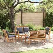 Set Divano da Giardino 5 pcs Naturale Legno di teak solido