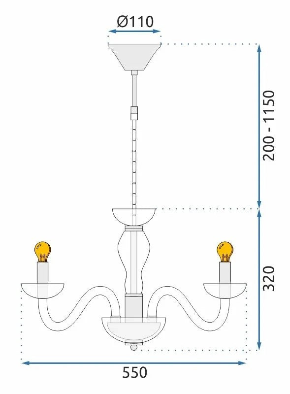 Lampada Da Soffitto Pensile Candeliere APP1081-6CP