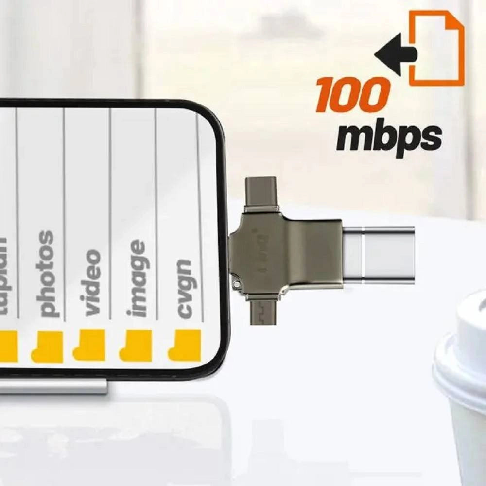 Trade Shop - Adattatore Otg 3in1 Da Lightning Type-c Micro Usb A Usb Femmina 100 Mbps Otgu940 -
