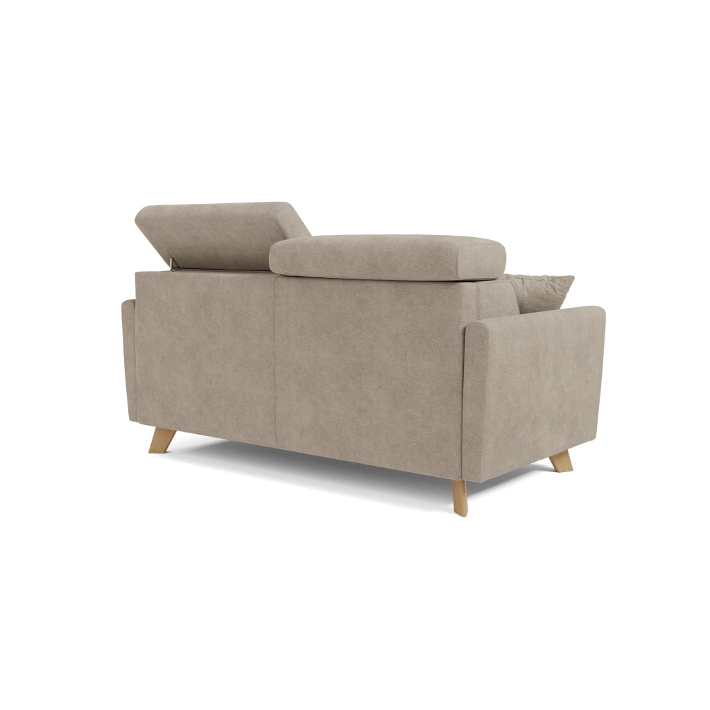 Francy Divano letto matrimoniale con poggiatesta regolabili in tessuto impermeabile e smacchiabile T17 180 cm (mat. 140x197) beige