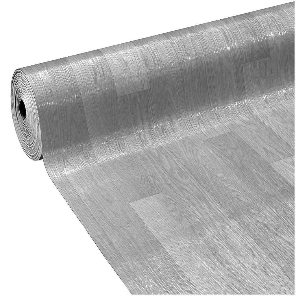 Pavimento Pvc Rivestimento Rotolo Vinile 1x14 mt Design Legno Parqut Grigio Dis_H