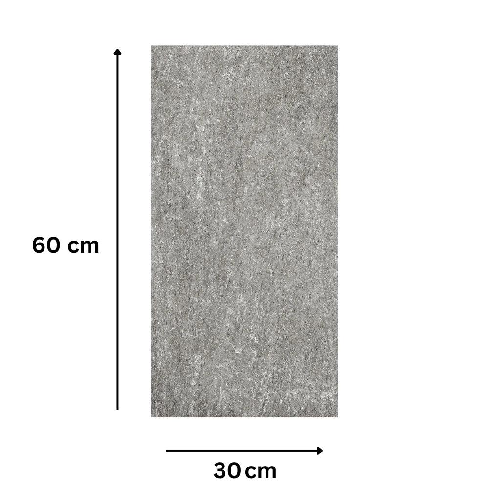 Piastrella gres porcellanato rettificata quarz antracite r10 30x60 cm *** misura 1,08 m2, confezione 1