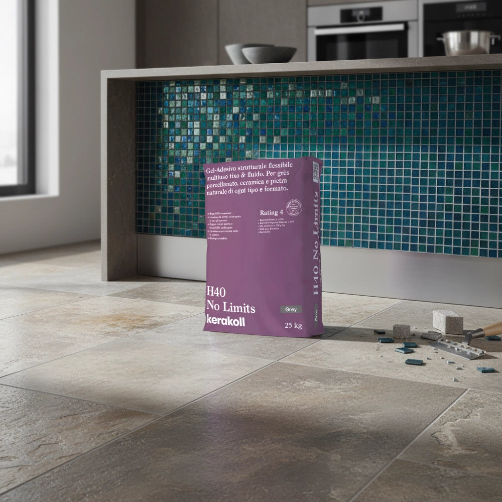 Gel adesivo strutturale h40 grigio flessibile multiuso per ceramica e pietra