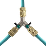 Splitter a due vie con 3 connettori da 1/2 pollice per collegamenti di tubo Sistema di connessione di tubo a stekker