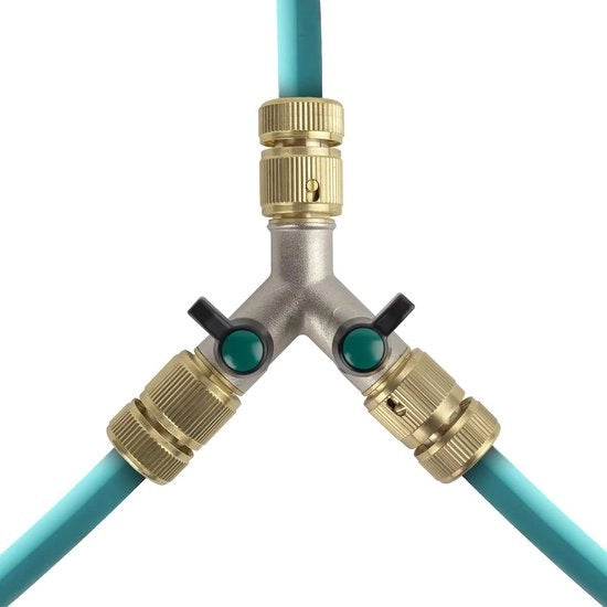 Splitter a due vie con 3 connettori da 1/2 pollice per collegamenti di tubo Sistema di connessione di tubo a stekker