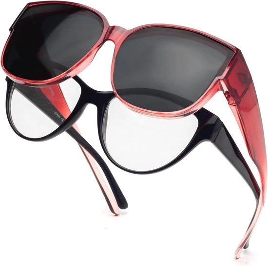 Zonnebrille per sovrapposizione polarizzata per donne - protezione UV e occhiali da sole clip-on ultraleggeri per portatori di lenti a contatto