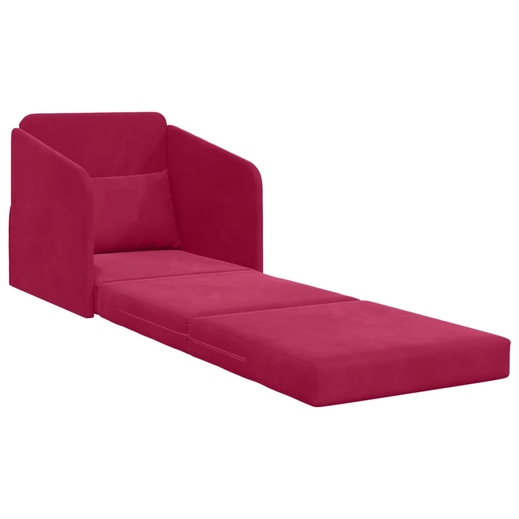 Divano letto Rosso Vino 65 x 80 x 83 cm Velluto 4106651