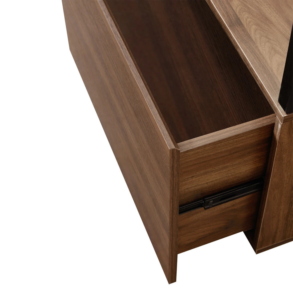 Appendiabiti in metallo e MDF 180 x 120 x 40 cm effetto noce canaletto 03_0008130