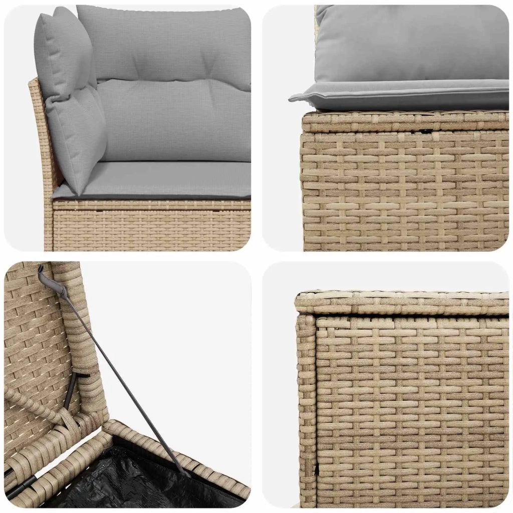 Set di divani 5 pz Beige e Grigio Chiaro 3447845