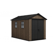 Casetta da giardino in resina effetto legno EVOTECH+ 350x230 cm - pavimento e doppia porta - carico neve 150 kg/m² – Apex 7511/1175 Signature Walnut - Keter