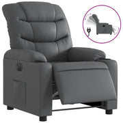 Poltrona | Sedia Relax Reclinabile Elettrica Grigia in Similpelle