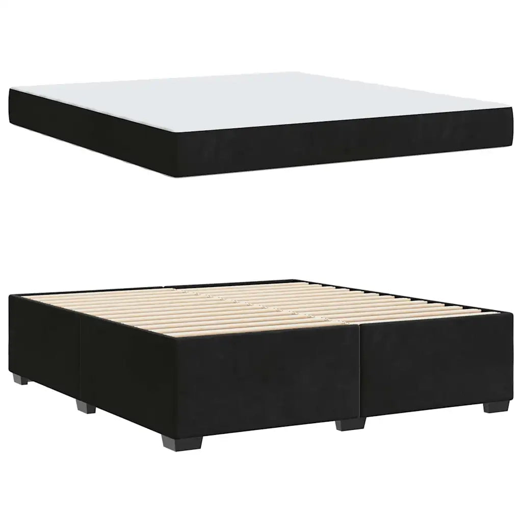 Struttura del letto con materasso Nero 180 x 200 cm Tessuto 3399304