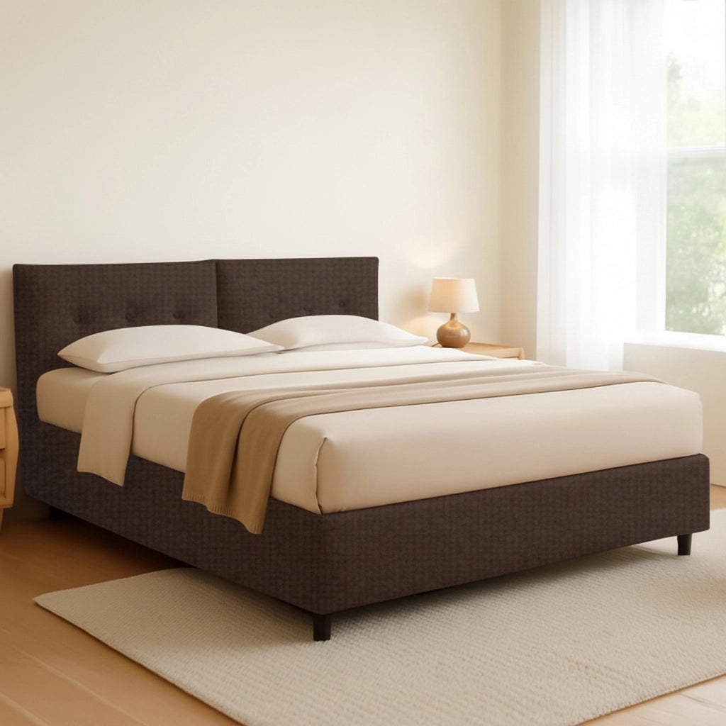 York, Letto Piazza e Mezza Sfoderabile Made in Italy, Marrone