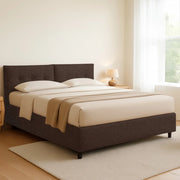 York, Letto Piazza e Mezza Sfoderabile Made in Italy, Marrone