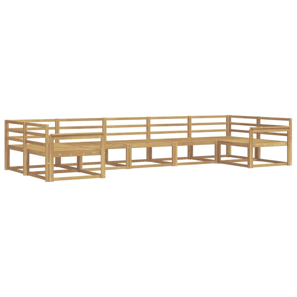 Set di divani da esterno 7 pcs Bianco Legno di Acacia Massello 3386958