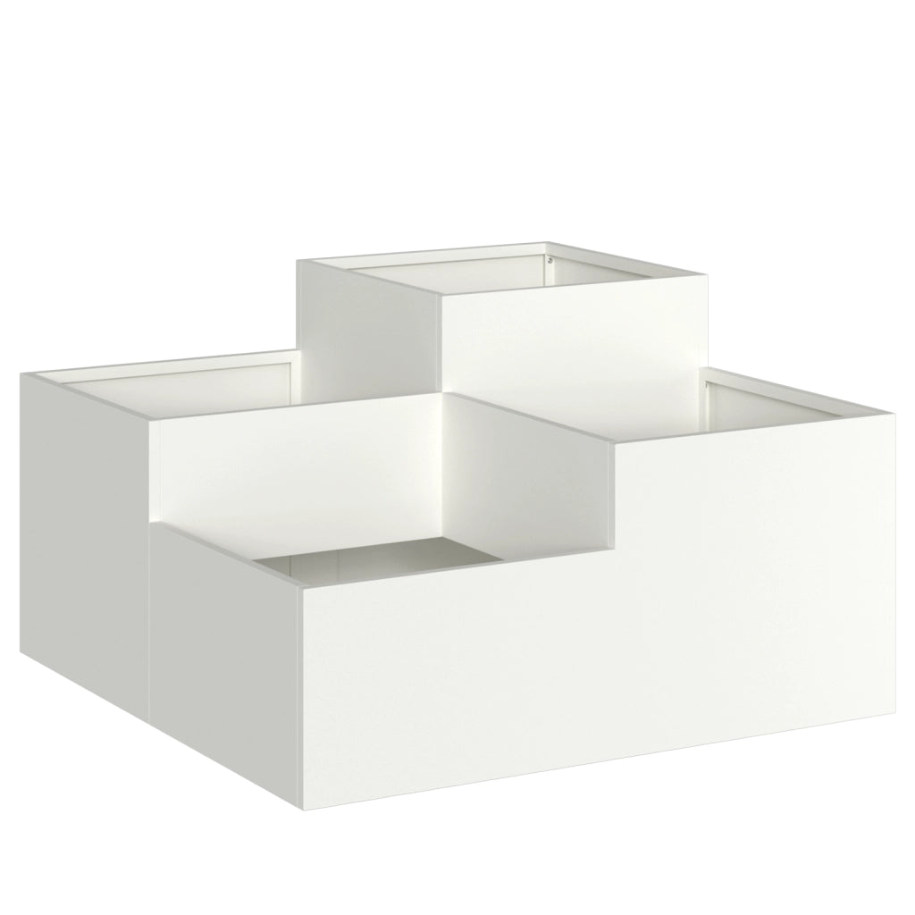 Fioriera da Giardino  100x100x48 cm Acciaio Bianco