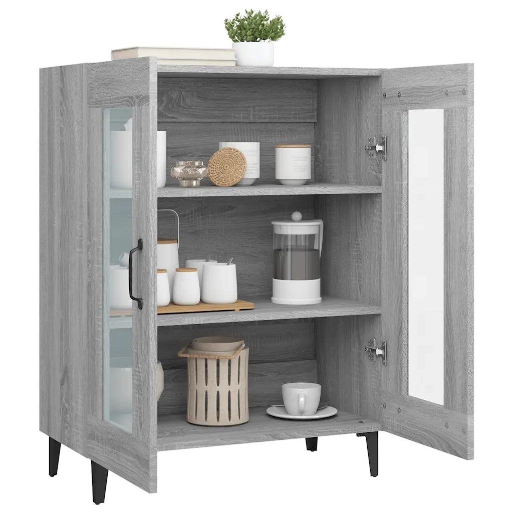 Credenza | Madia | Buffet da pranzo | Armadio da pranzo Grigio Sonoma 69,5x34x90 cm in Legno Multistrato