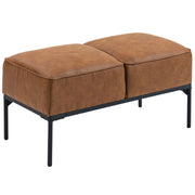 Pouf panca da letto ¨C Xylo ¨C similpelle marrone con gambe in acciaio 80x40x46 cm