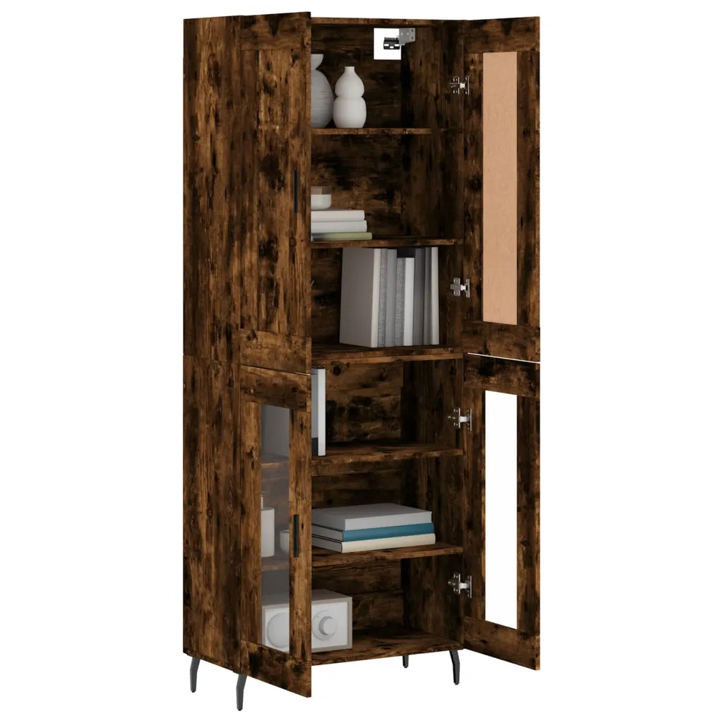 Credenza | Madia | Buffet da pranzo | Armadio da pranzo Rovere Fumo 69,5x34x180 cm in Legno Multistrato