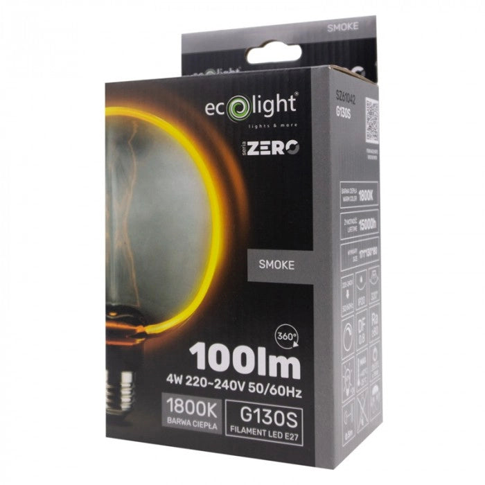 Lampadina LED decorativa 4W 100lm 1800K E27 G130 fumo