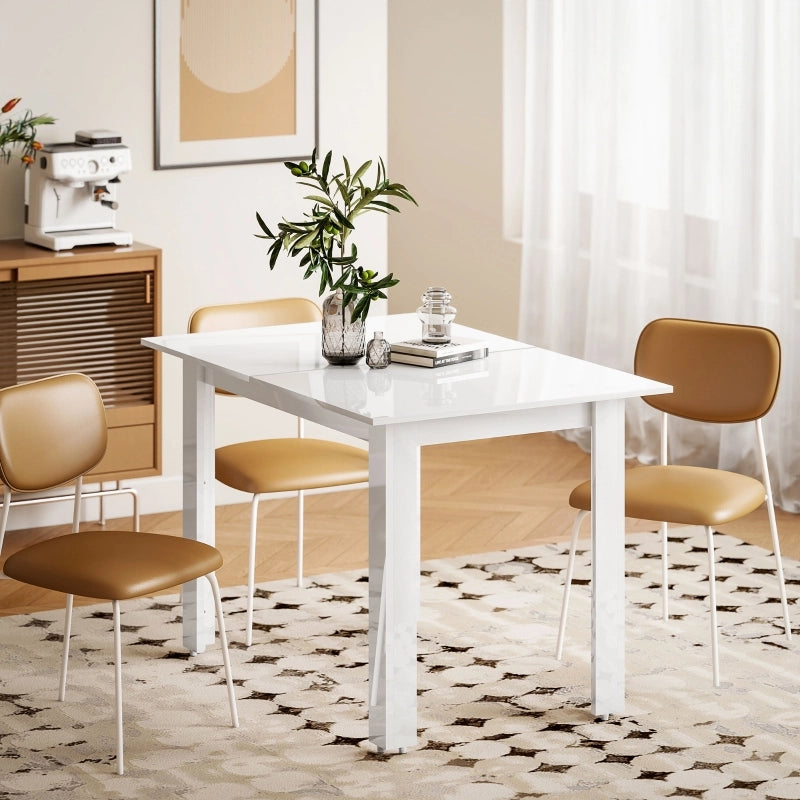 Tavolo da pranzo - estraibile 120-160x70 cm - per 4-6 persone - MDF - bianco lucido - regolabile