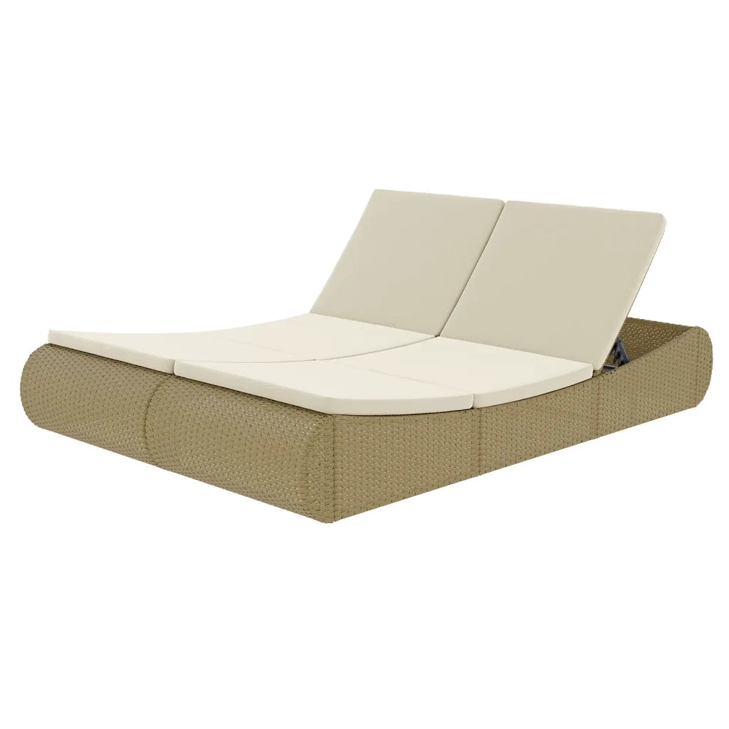 Lettino Prendisole in Polyrattan Beige 42887