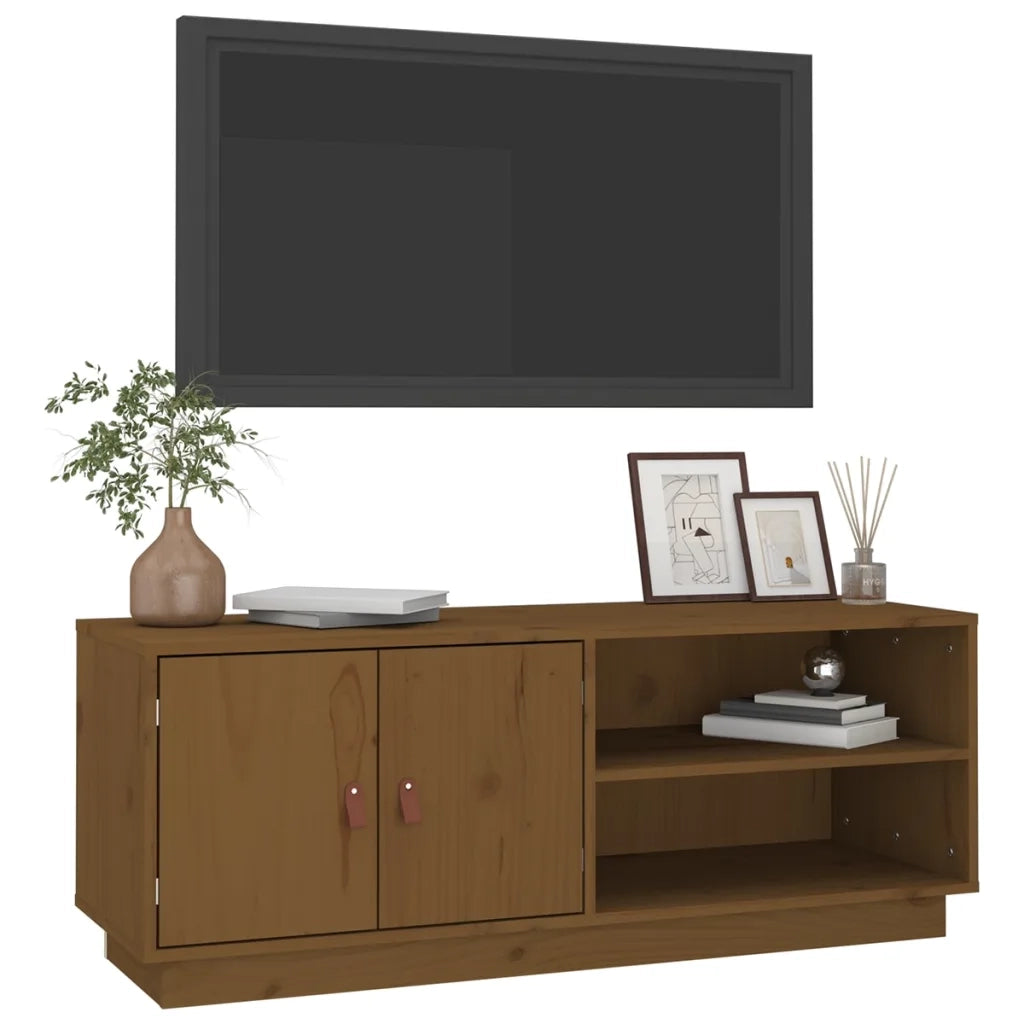 Mobile Porta TV ambra 105x34x40 cm in Legno Massello di Pino 818223