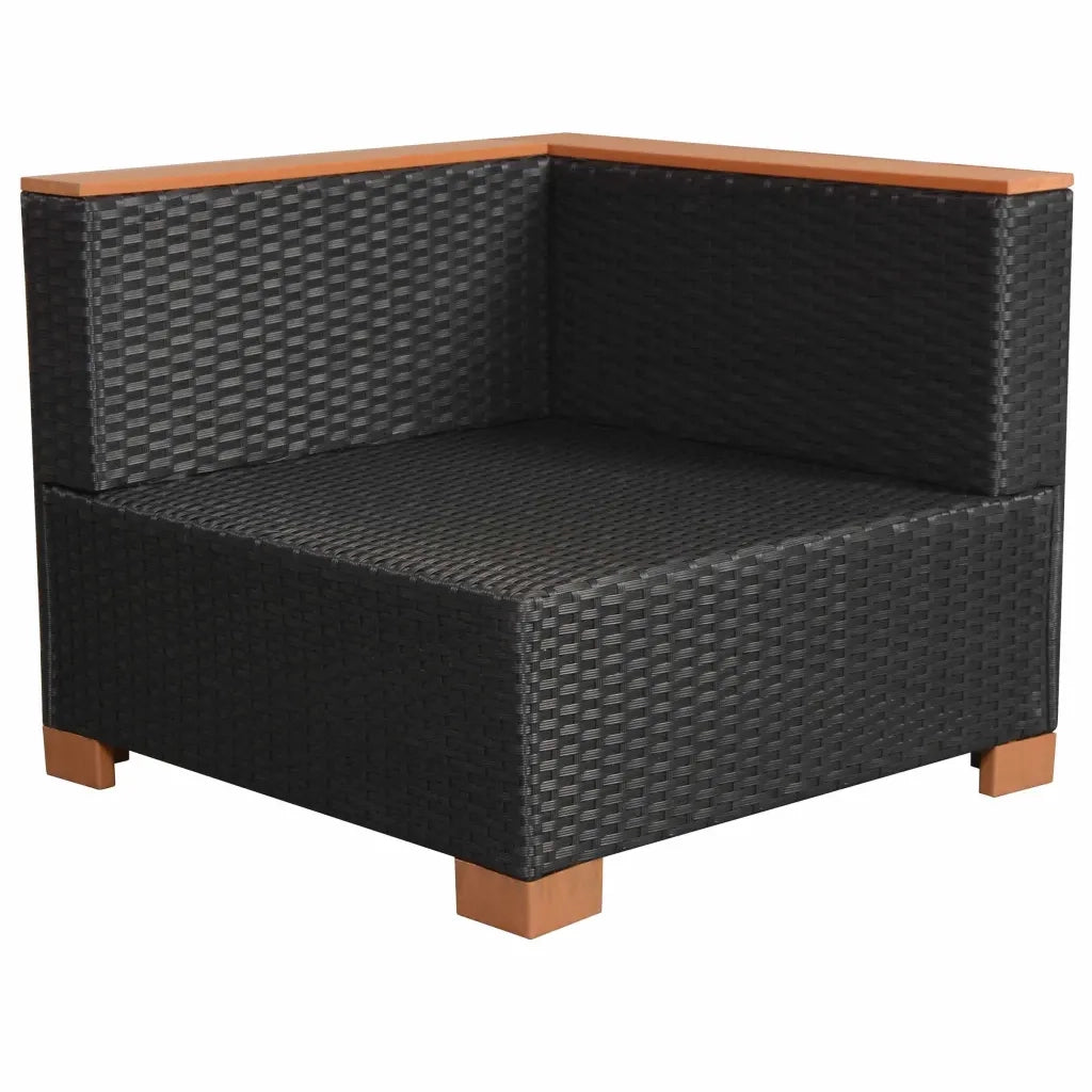 Set Divani da Giardino 9 pz con Cuscini in Polyrattan Nero cod mxl 32837