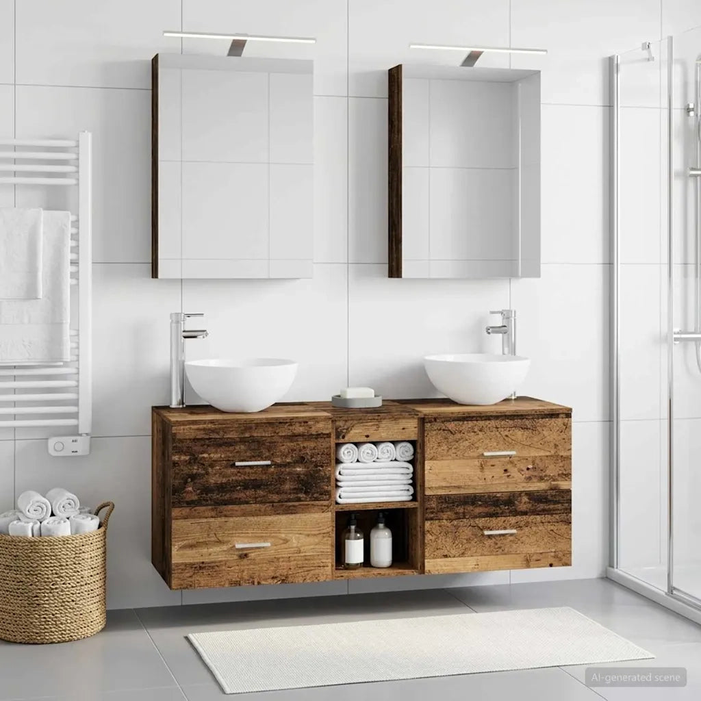 Set di mobili per il bagno 5 pcs Legno antico 3406717